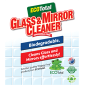 ecototal glass and mirror cleaner label